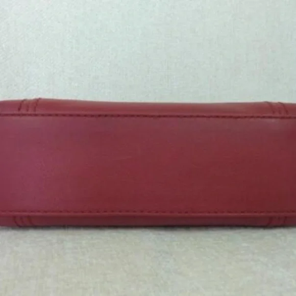 Furla Cabernet Red Leather Bonnie Convertible Clutch/Shoulder Bag/Crossbody Bag
